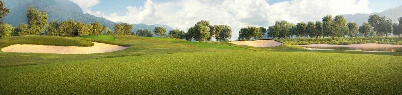 landscape view of a golf course on a sunny day