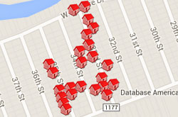 Map of Properties 33rd to 35th Street