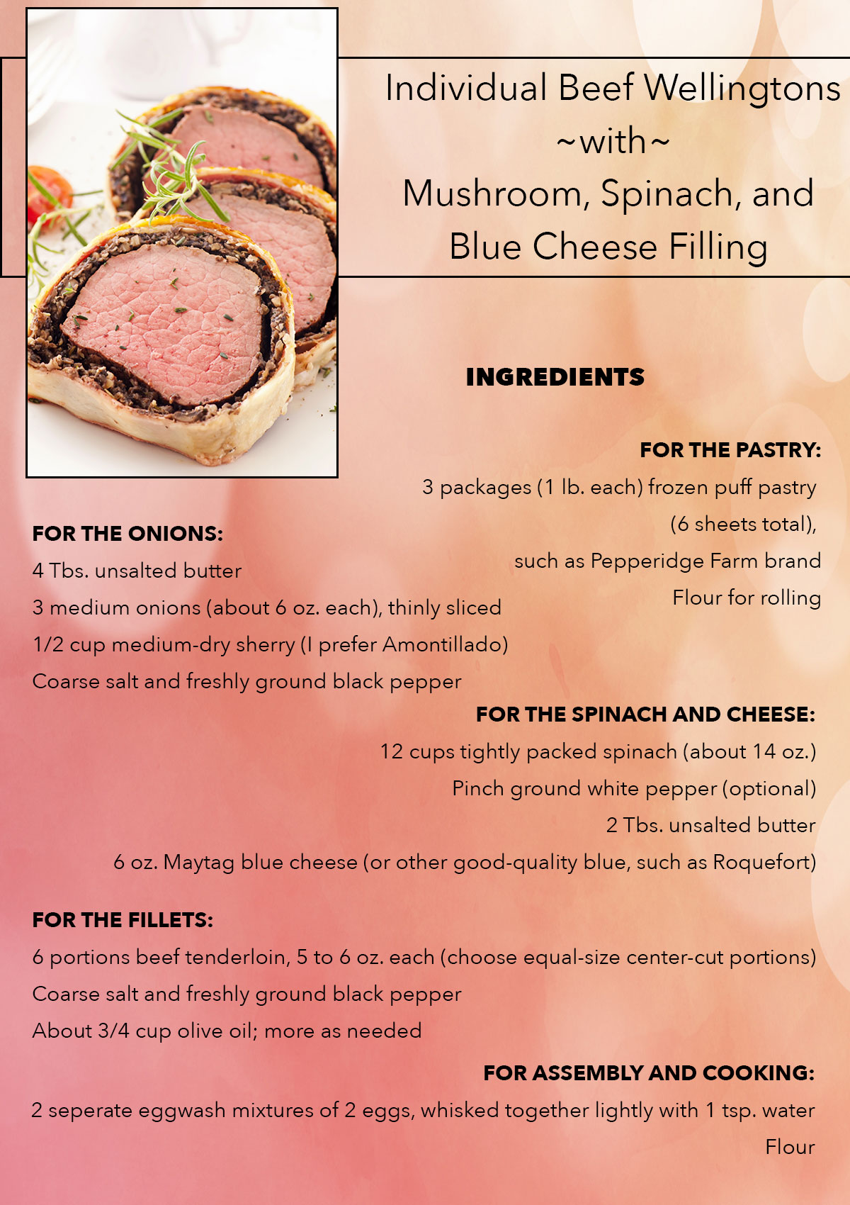 Beef Wellington Ingredients