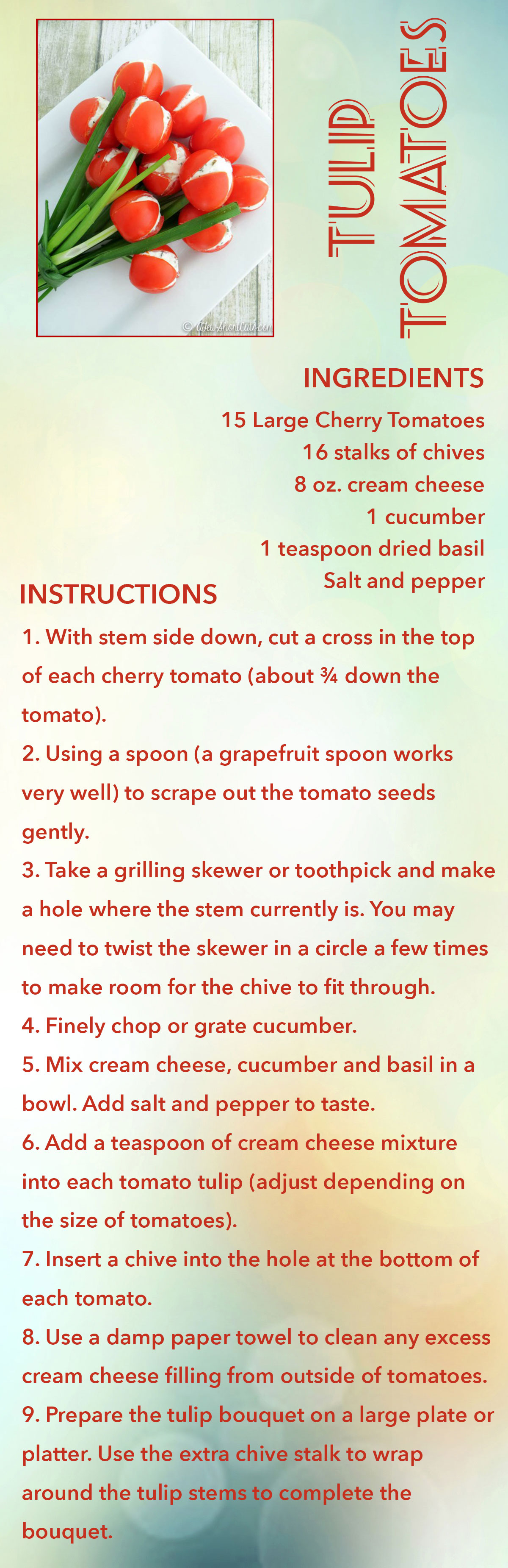 Tulip Tomatoes Recipe Card