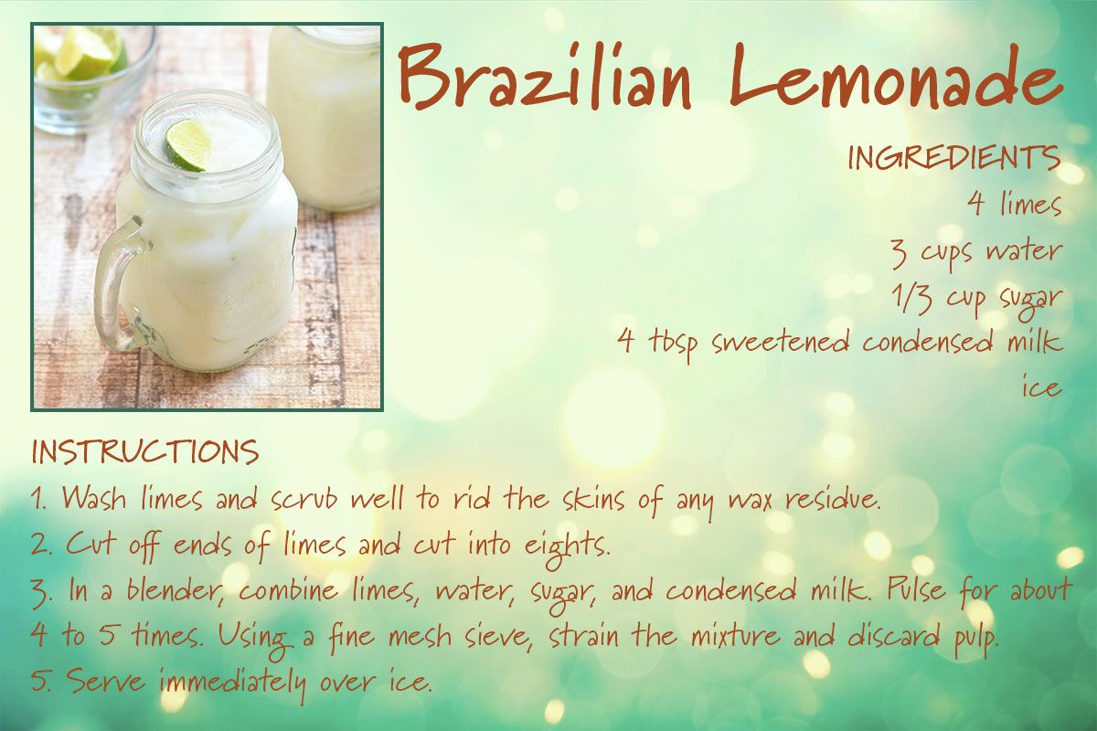 Brazilian Lemonade Recipe Card