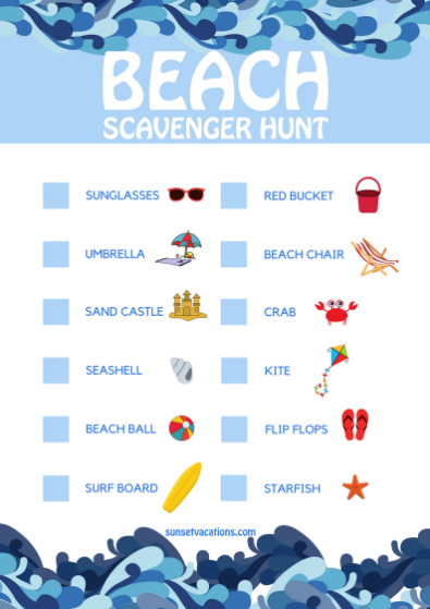 Beach Scavenger Hunt | Sunset Vacations