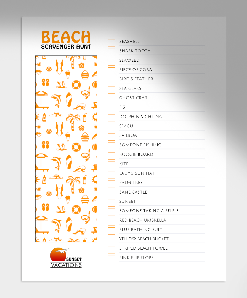 Printable Beach Scavenger Hunt