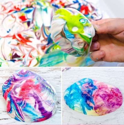 Marbled Seashell Art | Sunset Vacations