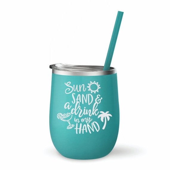 Stainless Beach Wine Glass | Sunset Vacations