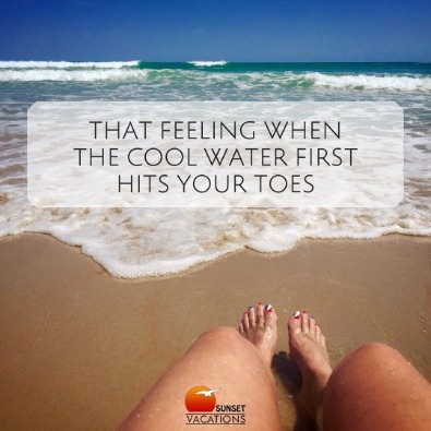 That feeling when the cool water first hits your toes | beach quotes