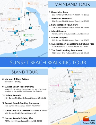  Sunset Beach Walking Tour Printable