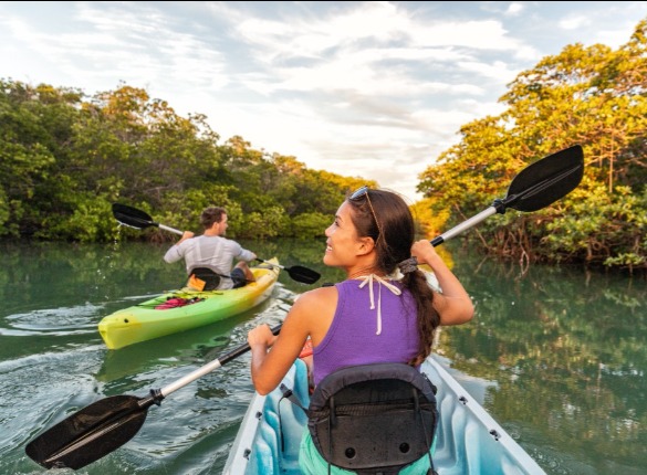 Couple Kayaking | Sunset Vacations